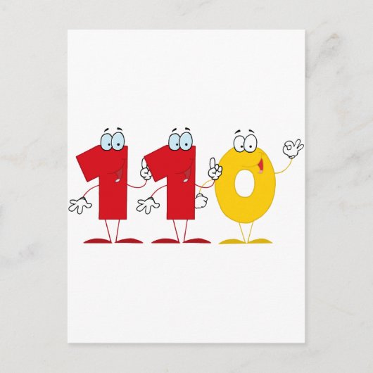 Happy Number 110 Briefkaart (Voorkant)
