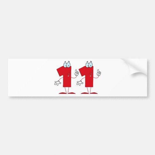 Happy Number 11 Bumpersticker (Voorkant)