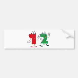 Happy Number 12 Bumpersticker