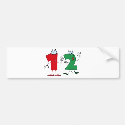Happy Number 12 Bumpersticker (Voorkant)