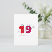 Happy Number 19 Briefkaart (Staand voorkant)