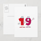Happy Number 19 Briefkaart (Voorkant / Achterkant)