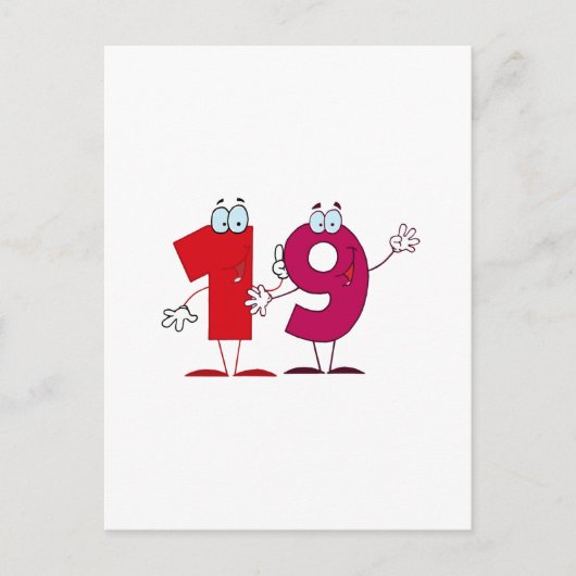 Happy Number 19 Briefkaart (Voorkant)