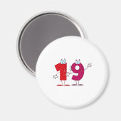 Happy Number 19 Magneet (Voorkant / Achterkant)