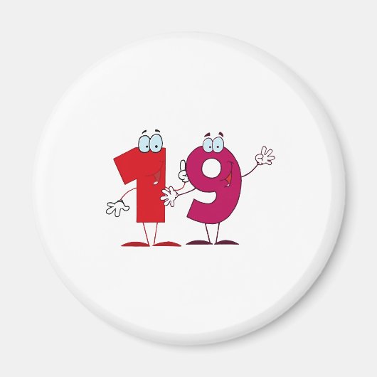 Happy Number 19 Magneet (Voorkant)