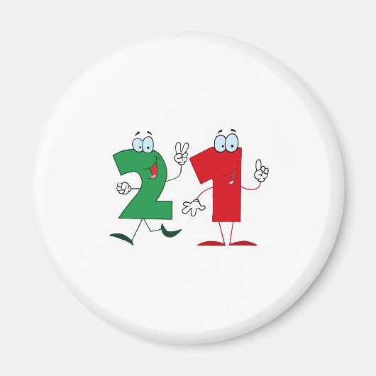 Happy Number 21 Magneet (Voorkant)