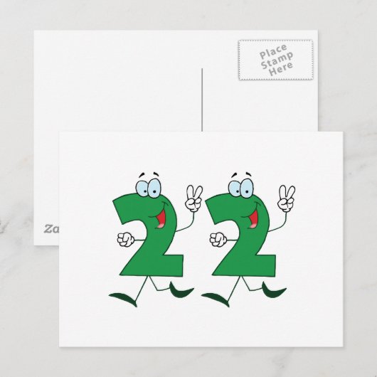 Happy Number 22 Briefkaart (Voorkant / Achterkant)
