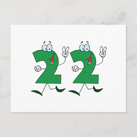 Happy Number 22 Briefkaart (Voorkant)