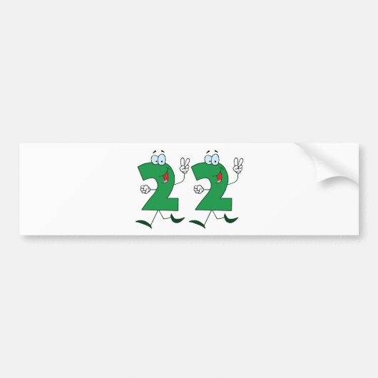 Happy Number 22 Bumpersticker (Voorkant)