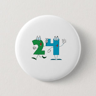 Happy Number 24 Ronde Button 5,7 Cm