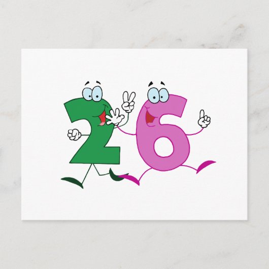 Happy Number 26 Briefkaart (Voorkant)