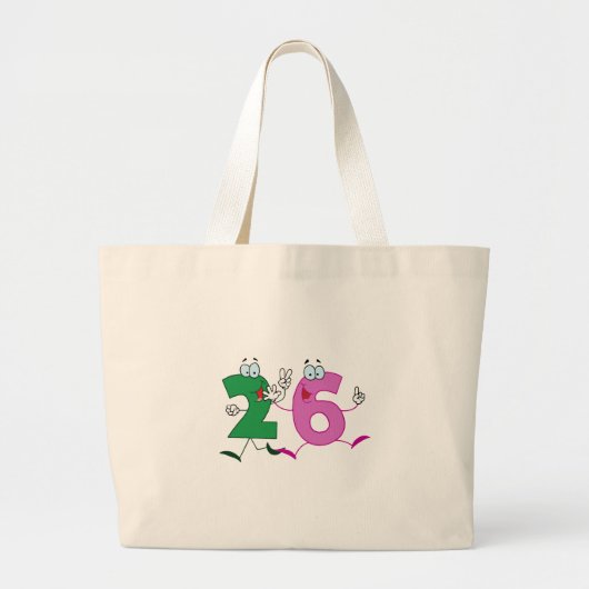 Happy Number 26 Grote Tote Bag (Voorkant)