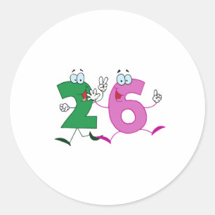 Happy Number 26 Ronde Sticker