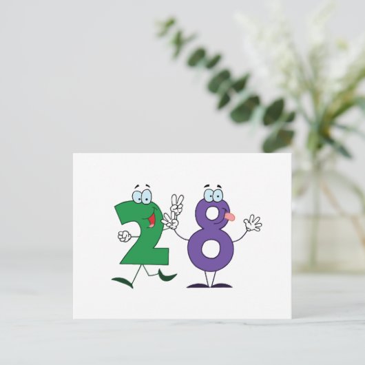 Happy Number 28 Briefkaart (Staand voorkant)