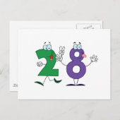 Happy Number 28 Briefkaart (Voorkant / Achterkant)