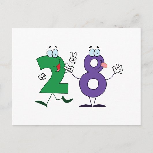 Happy Number 28 Briefkaart (Voorkant)