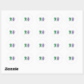 Happy Number 28 Ronde Sticker (Vel)