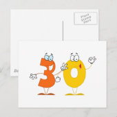 Happy Number 30 Briefkaart (Voorkant / Achterkant)