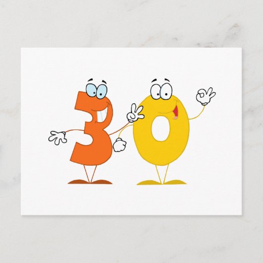 Happy Number 30 Briefkaart (Voorkant)