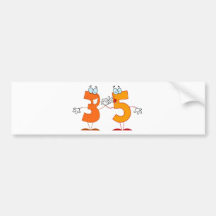 Happy Number 35 Bumpersticker