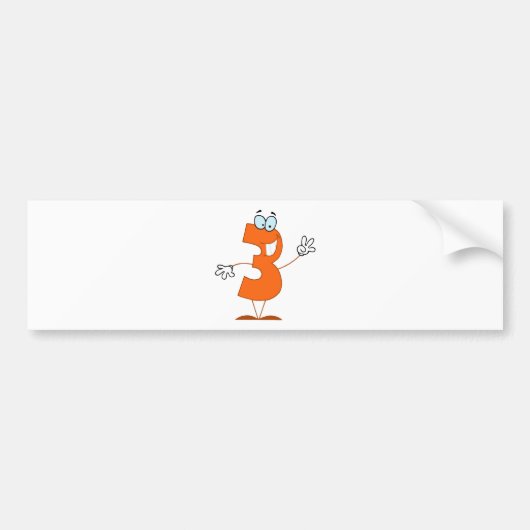 Happy Number 3 Bumpersticker (Voorkant)