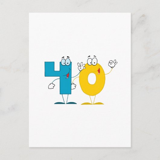 Happy Number 40 Briefkaart (Voorkant)