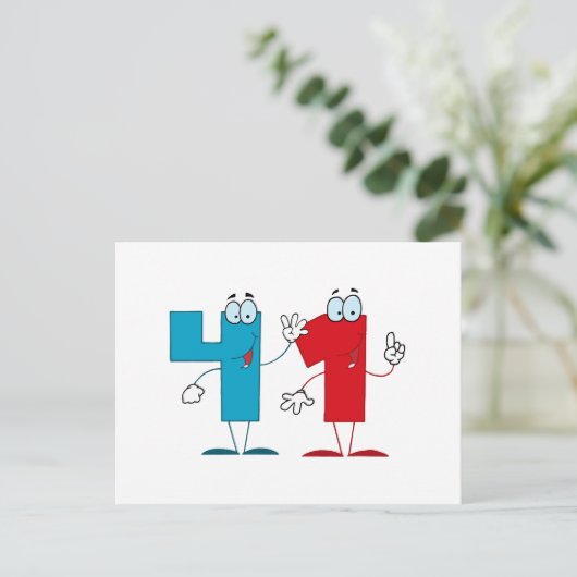 Happy Number 41 Briefkaart (Staand voorkant)