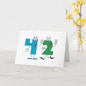Happy Number 42 Kaart (Gele Bloem)