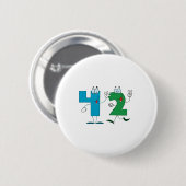 Happy Number 42 Ronde Button 5,7 Cm (Voorkant /achterkant)