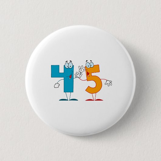 Happy Number 45 Ronde Button 5,7 Cm (Voorkant)