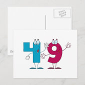 Happy Number 49 Briefkaart (Voorkant / Achterkant)