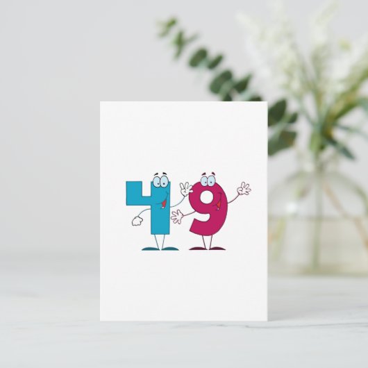 Happy Number 49 Briefkaart (Staand voorkant)