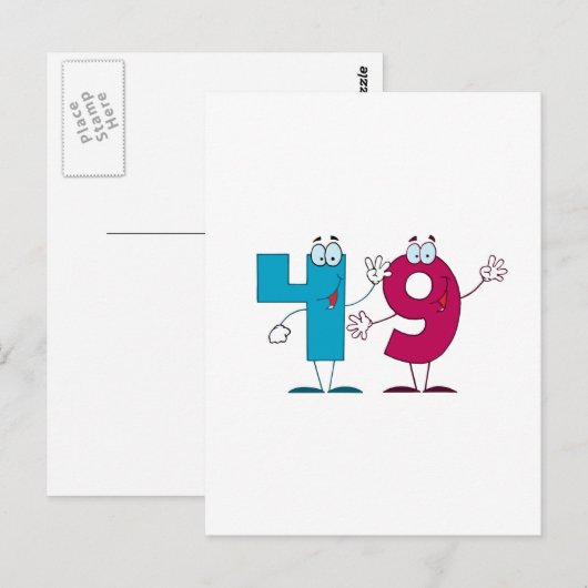 Happy Number 49 Briefkaart (Voorkant / Achterkant)