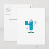 Happy Number 4 Briefkaart (Voorkant / Achterkant)