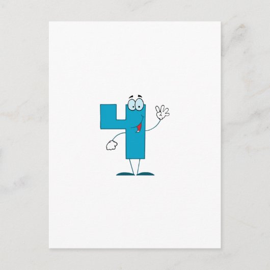Happy Number 4 Briefkaart (Voorkant)