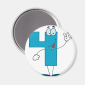 Happy Number 4 Magneet (Voorkant / Achterkant)