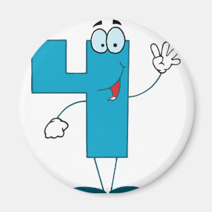 Happy Number 4 Magneet