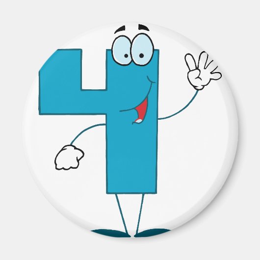 Happy Number 4 Magneet (Voorkant)