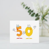 Happy Number 50 Briefkaart (Staand voorkant)
