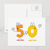 Happy Number 50 Briefkaart (Voorkant / Achterkant)