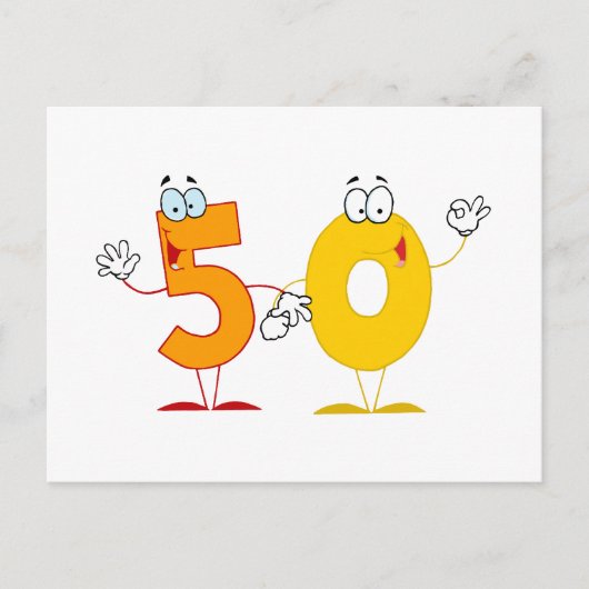 Happy Number 50 Briefkaart (Voorkant)