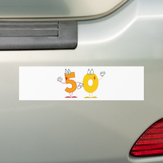 Happy Number 50 Bumpersticker (Op auto)