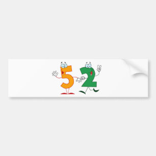 Happy Number 52 Bumpersticker
