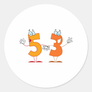 Happy Number 53 Ronde Sticker