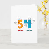 Happy Number 54 Kaart (Gele Bloem)
