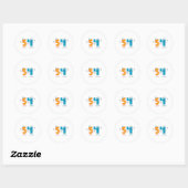 Happy Number 54 Ronde Sticker (Vel)