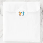 Happy Number 54 Ronde Sticker (Tas)