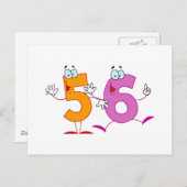 Happy Number 56 Briefkaart (Voorkant / Achterkant)