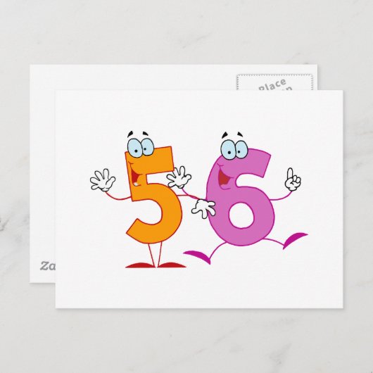 Happy Number 56 Briefkaart (Voorkant / Achterkant)