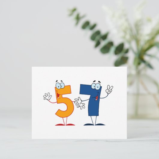 Happy Number 57 Briefkaart (Staand voorkant)